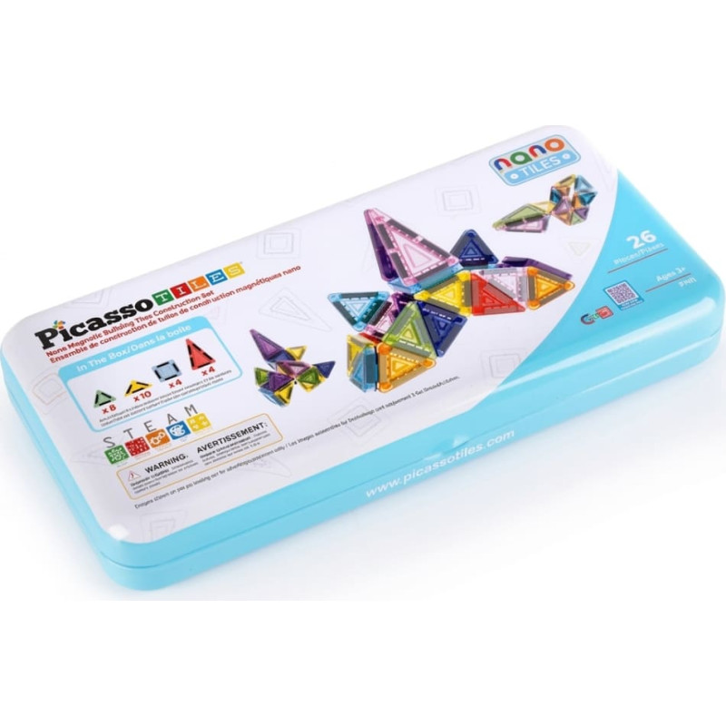Picasso Tiles Magnetic Construction Set with Pencil Case 26 pcs, PN11