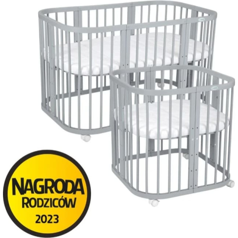 Waldin деревянная кроватка-трансформер 7 в 1 с матрасом, Grey