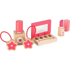 Zestaw kosmetyczny drewniany dla dziewczynki make up beauty kosmetyczka akcesoria