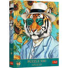 Trefl Premium Plus Пазл Мистер Тигр и подсолнухи, 500 шт.