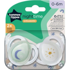 TOMMEE TIPPEE пустышка 0-6м, 2шт. NAKTS TIME 43338095