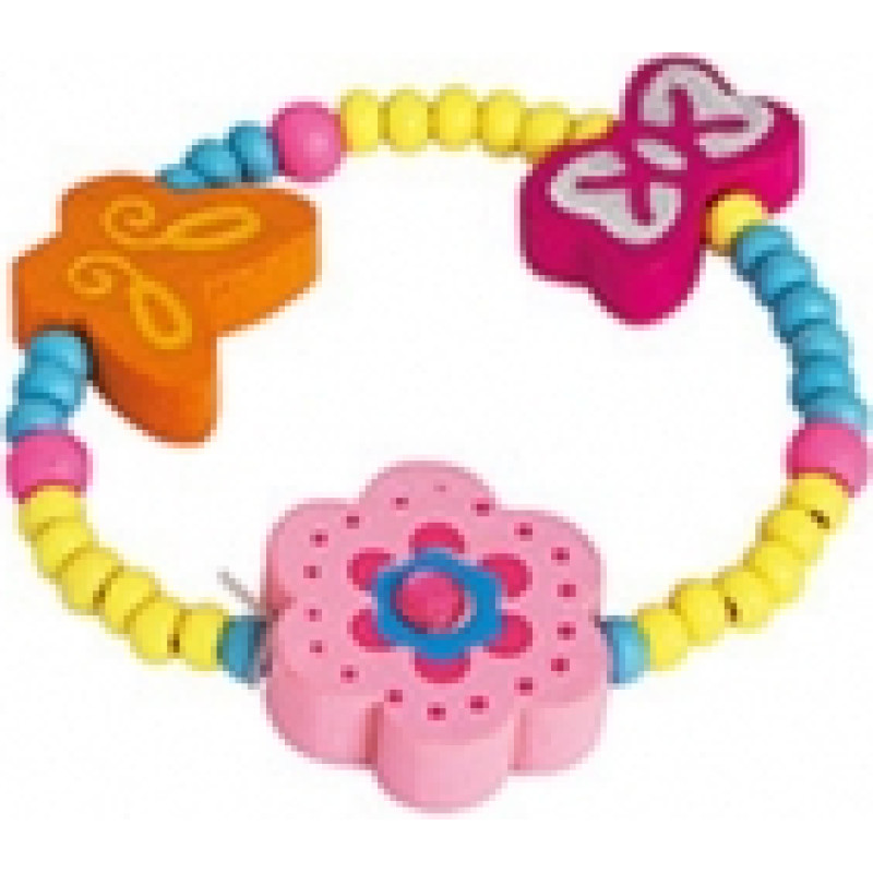 Bino Bracelet with wooden beads, Flower