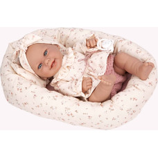 Arias doll in a floral carrycot, 33 cm