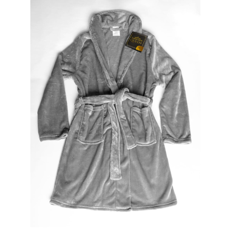 SZLAFROK COMFORT QUEEN XL SREBRNY 100% poliester, flannel fleece, 230gsm