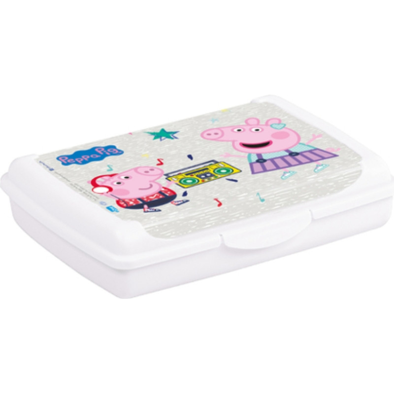 Keeeper Контейнер для хранения продуктов deco-click-box mini 0,5л Olek "Свинка Пеппа" 17x13x3,5см белый