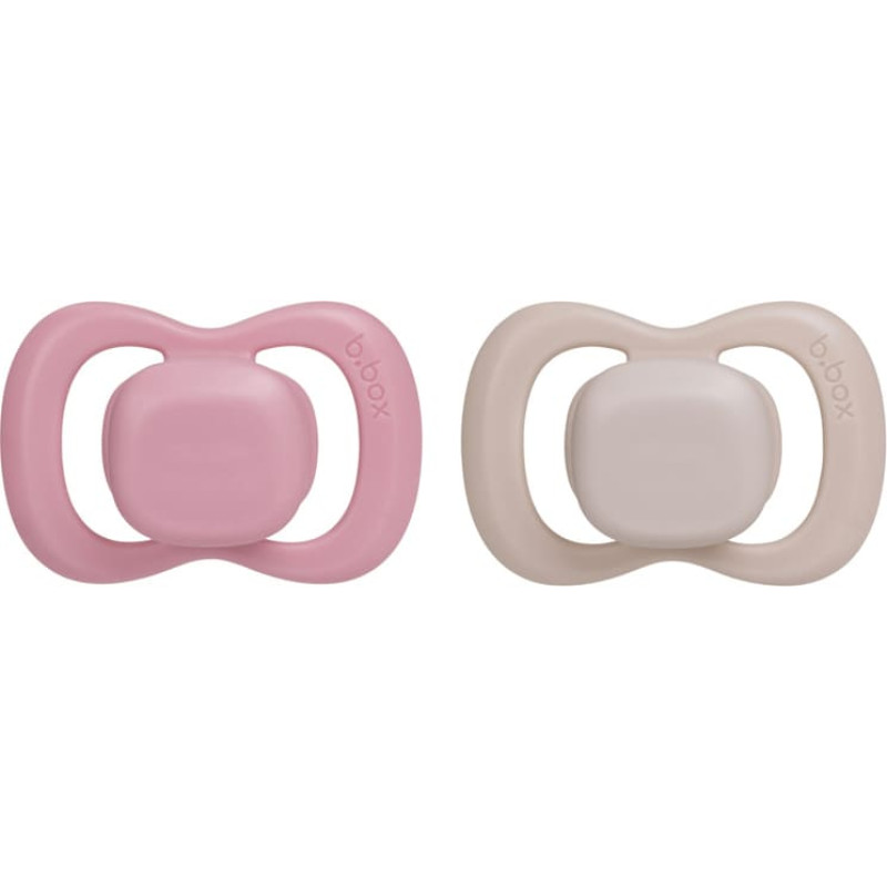 B.box BB300309 Smoczek dla noworodka i niemowlaka 2 szt symetryczny silikonowy 0-6m jagoda/r&oacute;ż