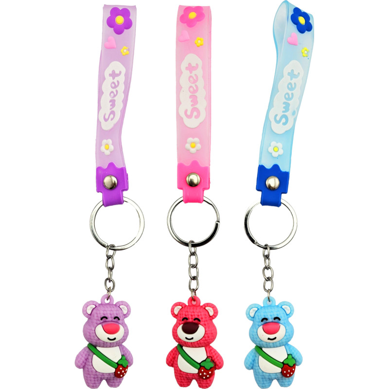 BRELOK MIŚ GUMOWY ZAWIESZKA 12 SZTUK