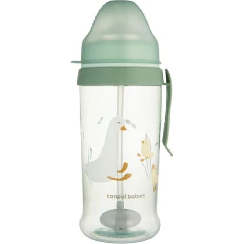 Canpol 56/510_gre непроливайка с трубочкой и грузиком 350 мл – Гусь