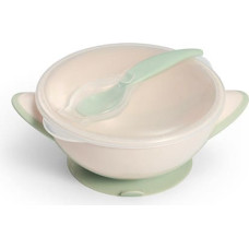 Babyono 1063/07 миска с присоской и ложкой – кремово-шалфейного цвета