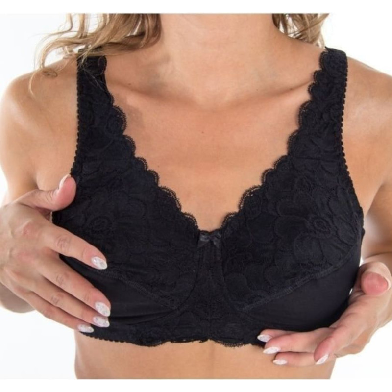 Tonus Elast 0407 Sofija эластичный медицинско-реабилитационный бюстгальтер Black N2 (DD80)