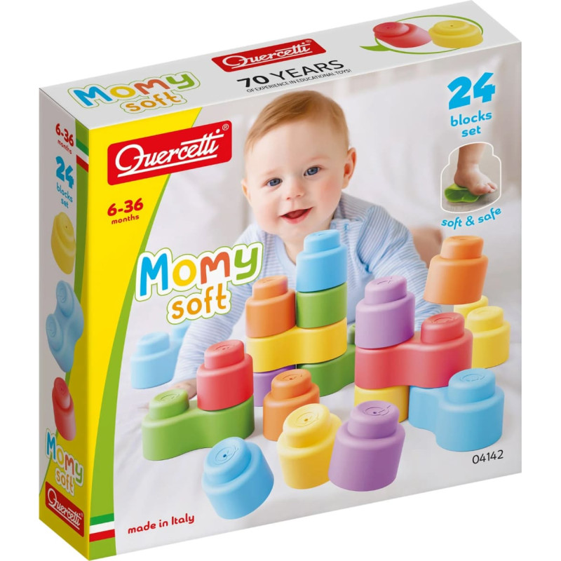 Quercetti Momy Soft Строительные блоки, 24 шт. 6м+