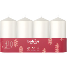 Bolsius Свеча цилиндрическая 4 шт. &Oslash;100x48мм белая