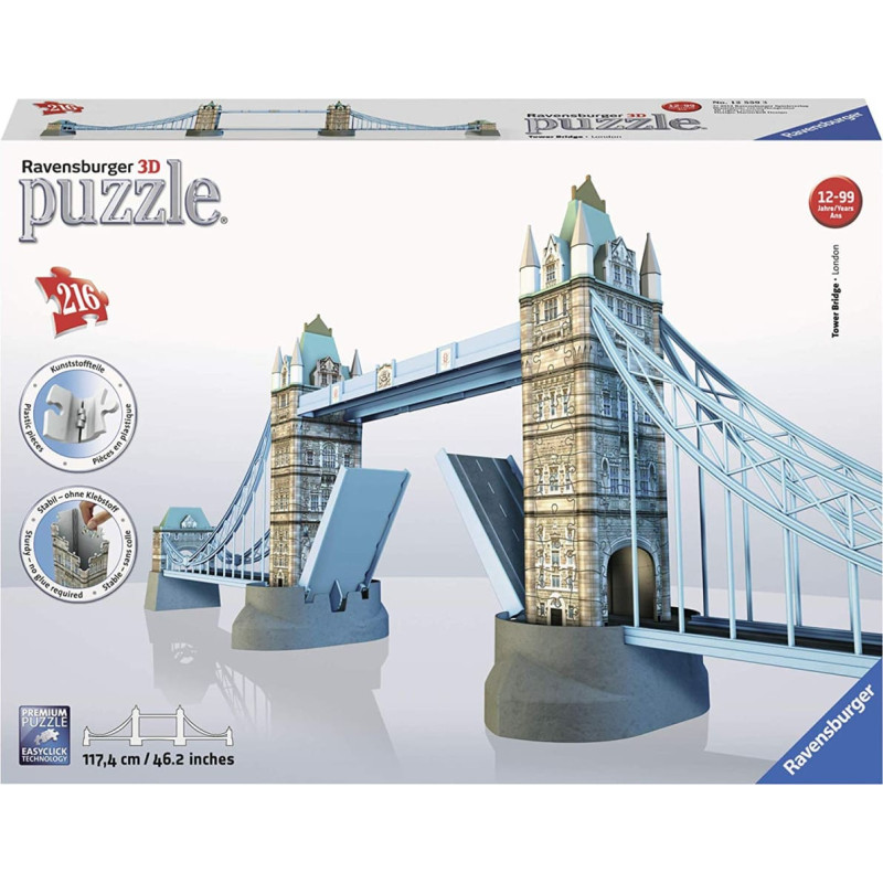 Ravensburger 3D пазл Тауэрский мост, 216 элементов, 12+