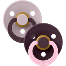 Bibs Studio Collection Colour Round круглые пустышки &ndash; Fusion Dusky Lilac Plum Mix 0-6m 2pcs