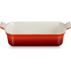 Le Creuset Прямоугольная форма для запекания Heritage из каменной керамики, 26х19 см / 2,4 л, красная.