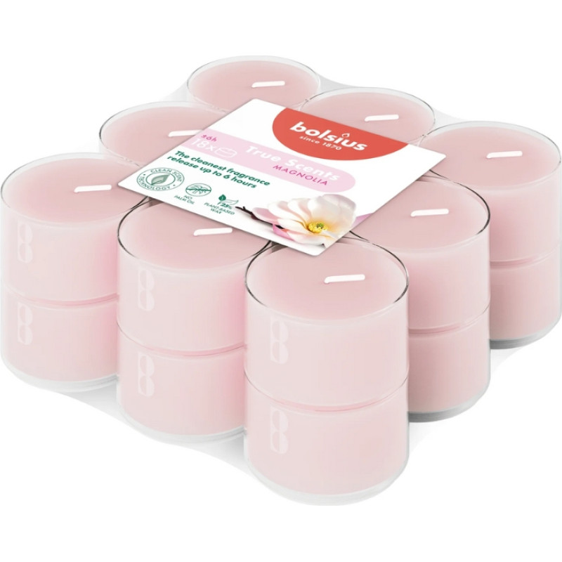 Bolsius Ароматизированные чайные свечи. 18 шт. True Scents Magnolia.