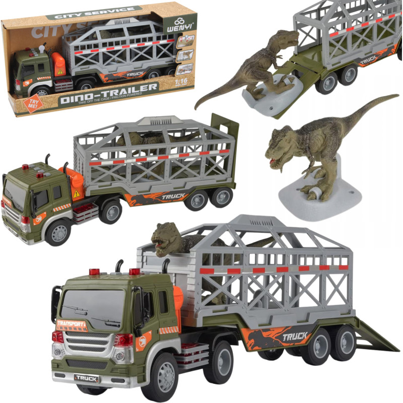 AUTO CIĘŻARÓWKA KLATKA Z DINOZAUREM ŚW.