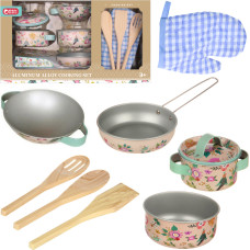 ZESTAW NACZYŃ METALOWYCH 9 ELEMENTÓW