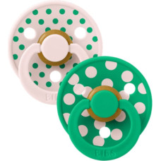 Bibs Collection Colour Round &ndash; круглые пустышки Polka Dots Petal / Cactus 0-6m 2pcs
