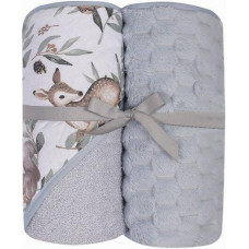 Duet Baby Set - Bathing cover  + blanket - 547 - size 100x100  / 80x90 - GREY