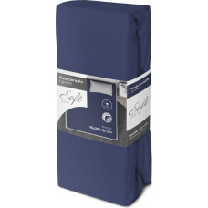 FARO Простыня Soft на резинке, 90 × 200 + 25 см, джерси, тёмно-синяя, хлопок