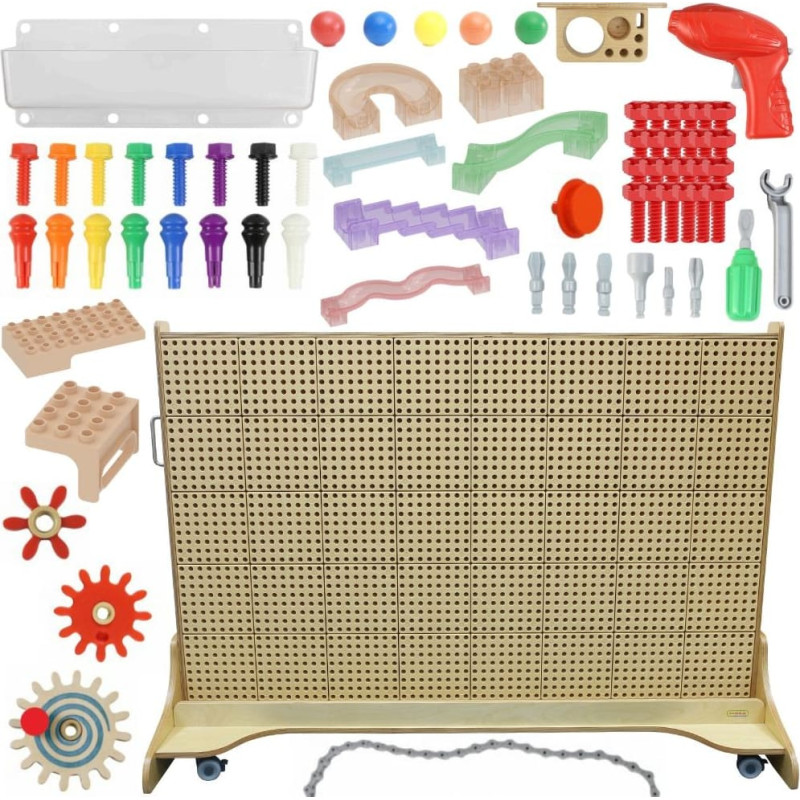 Masterkidz Freestanding STEM Creative Learning Board 166 x 125 cm + Accessories Set