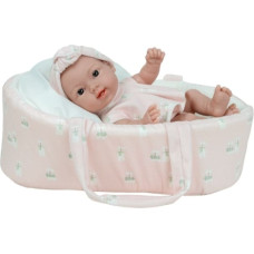 Arias doll in a pink carrycot, 26 cm