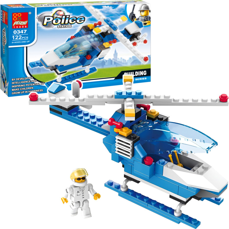 KLOCKI HELIKOPTER POLICYJNY 122 ELEMENTY