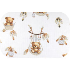 Ega Kids Diaper - 31326 - TETRA PRINT - EGA - TEDDY BEARS in BASKET - WHITE- size 70x80 cm