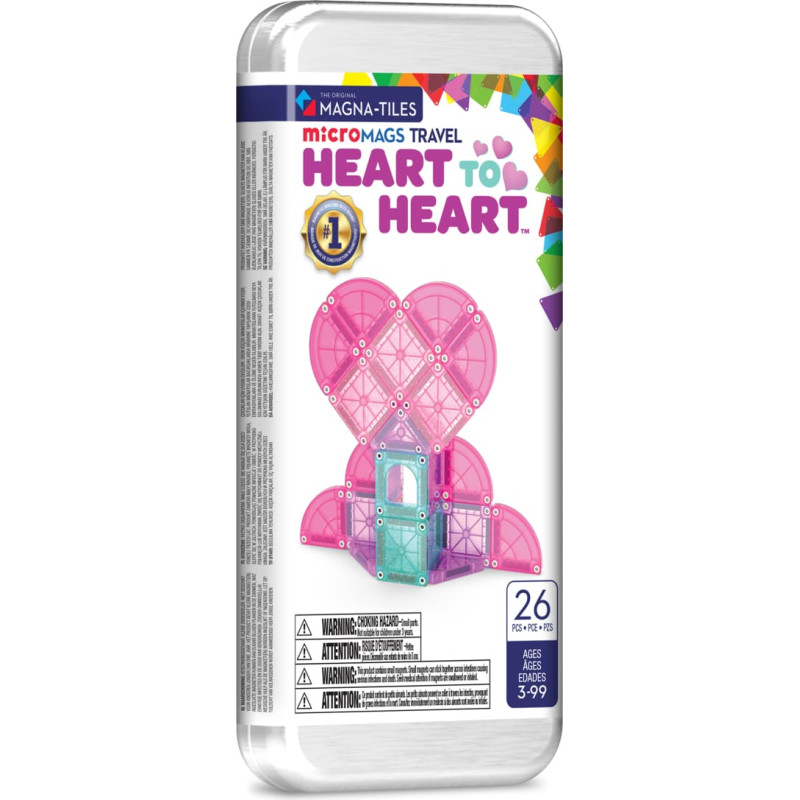 Magna-Tiles Набор Микромагс компакт "Heart to Heart", 26 деталей