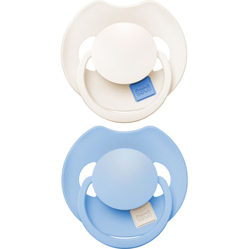 Lovi Prime Silicone Dynamic Soother, Frost/Glacier Cream, 0&ndash;6m., 2 pcs, 34/448