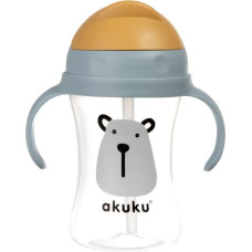 AKUKU Бутылочка с соломкой 9м+, 300мл. BEAR A0203