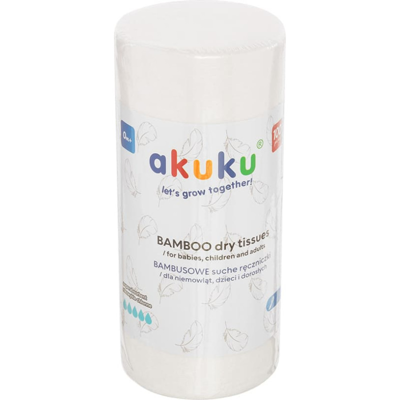 Akuku A0687 одноразовые бамбуковые полотенца 18x25, 100 шт.