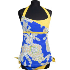 La Bebe La bébé™ Swimsuit Art.38048 Summer Swimsuit Blue with yellow Купальник для беременных синий с желтым ( 38 )