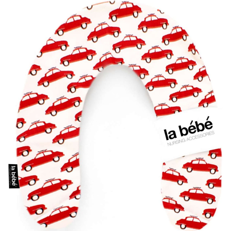 La Bebe ™ Rich Maternity Pillow Art.102773 Cars Red-White Подковка для сна, кормления малыша 30x104 cm