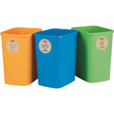 Curver Комплект мусорников, без крышки Deco Flip Bin 3x25L синий / зеленый / желтый