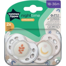 Tommee Tippee TTP43340094 Smoczki uspokajające NIGHT TIME 18-36m mix 2pak