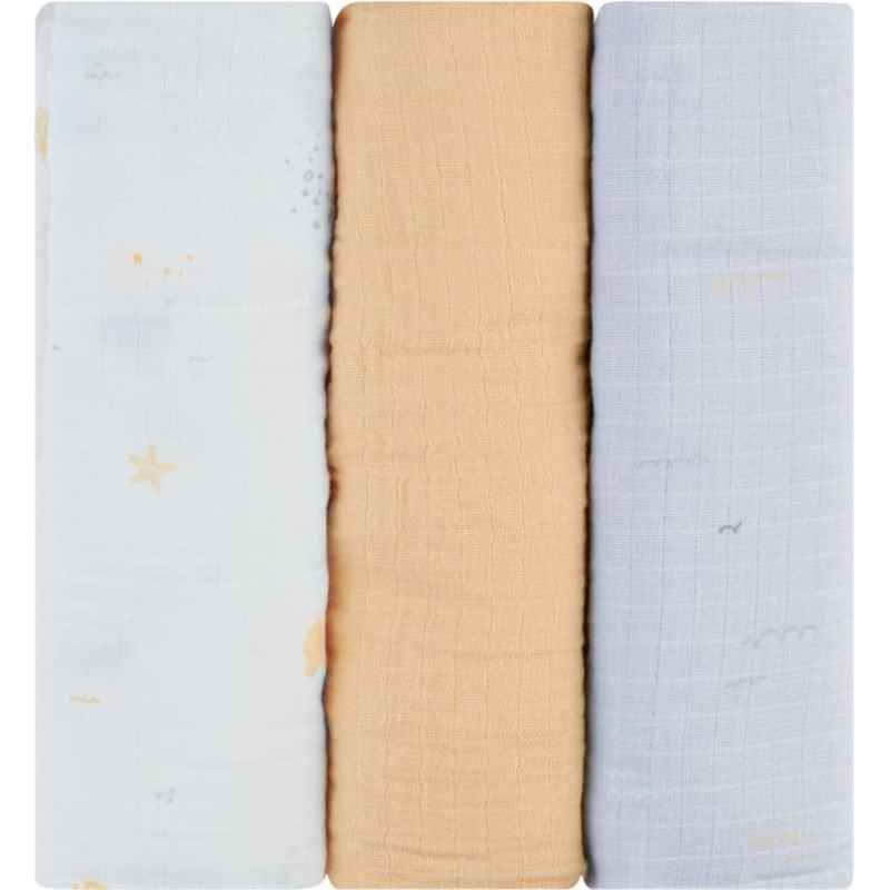 Muslin swaddle set 3 pcs 100x100 cm Seally Me