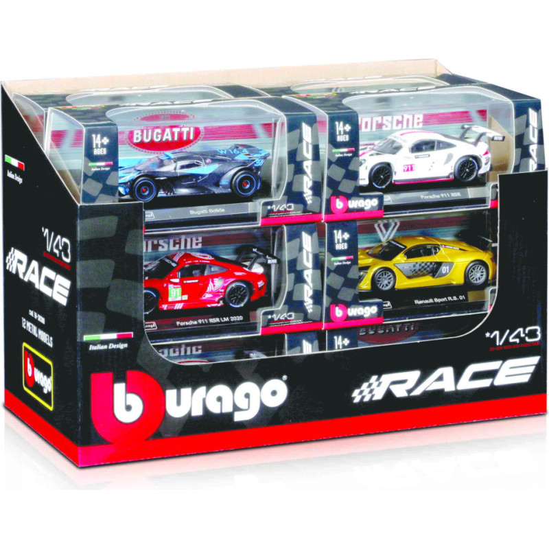 Bburago 1:43 automodel Race Collezione, assort.,  18-38380