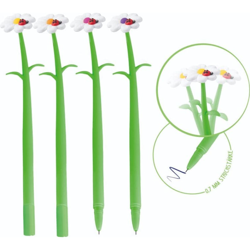 Trendhaus Good Feelings HF - Гелевая ручка - Колеблющийся цветок (1 шт., 4 дизайна)