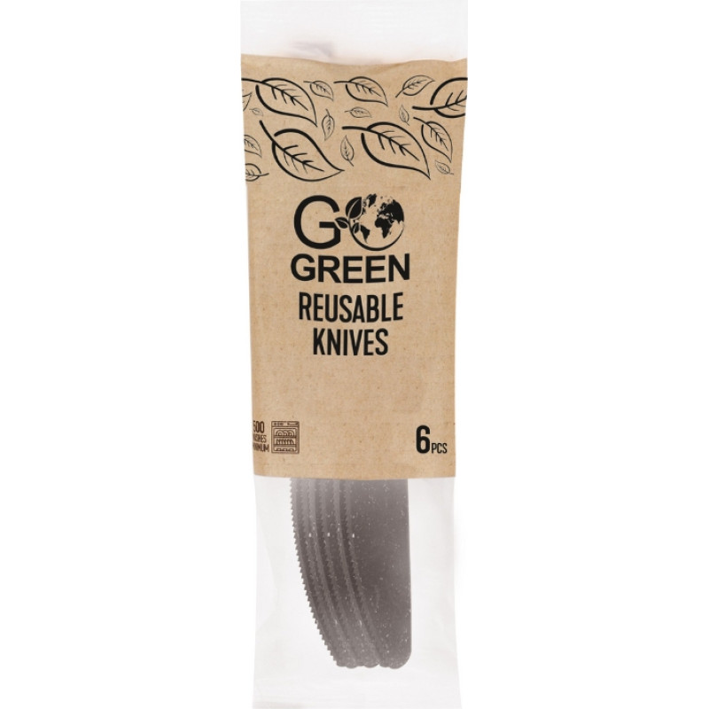 Gogreen Многоразовые ножи Go Green 6 шт. черный