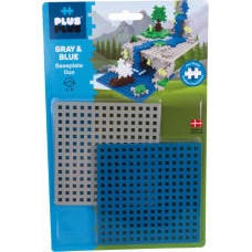 Plus Plus baseplates, blue and gray, 2 pcs.