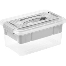 Keeeper Коробка с крышкой и органайзером Henri 19x29x14см 5л светло-серый/прозрачный