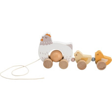 Viga PolarB деревянная курочка с цыплятами на верёвочке