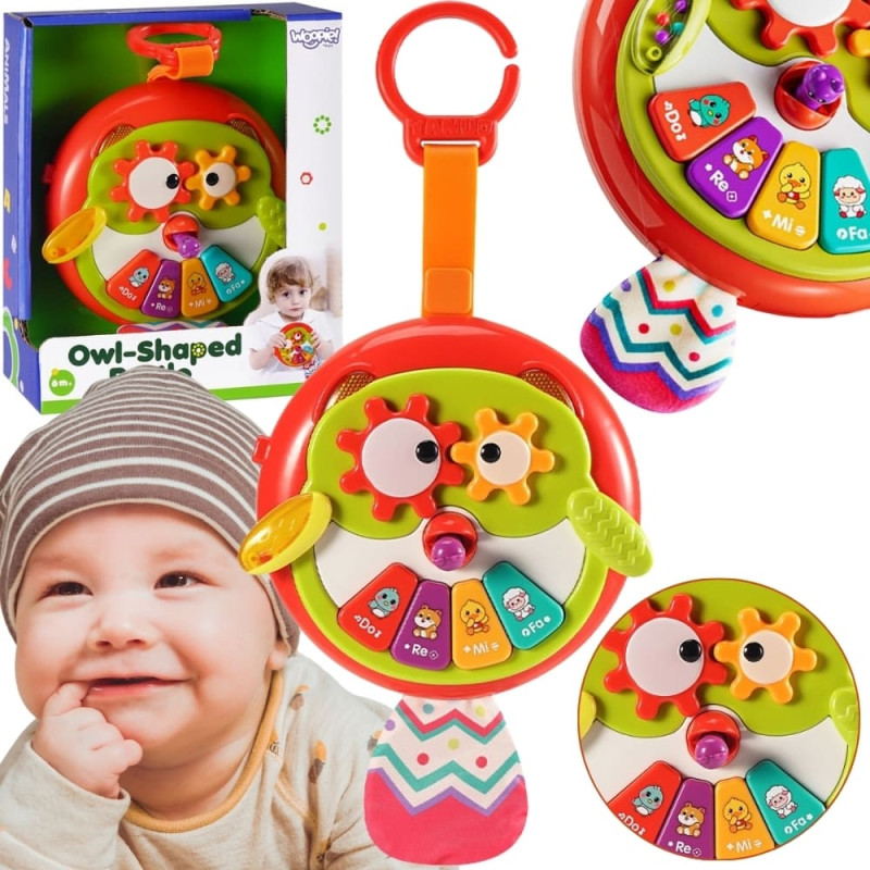 Woopie BABY Interaktywna Zabawka Sowa Pianinko z Szeleszczącym Ogonem