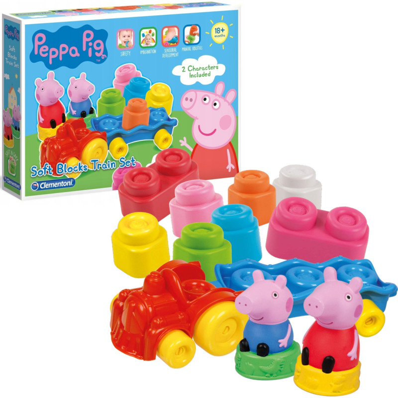 ZESTAW CLEMMY KLOCKI MIĘKKIE PEPPA 14 EL