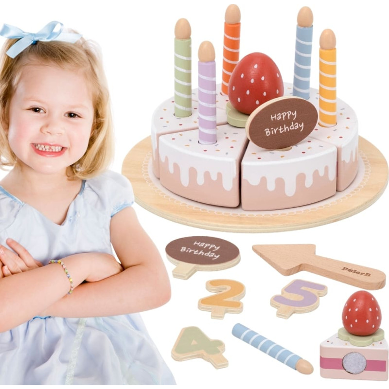 Viga Drewniany Tort Urodzinowy do Krojenia