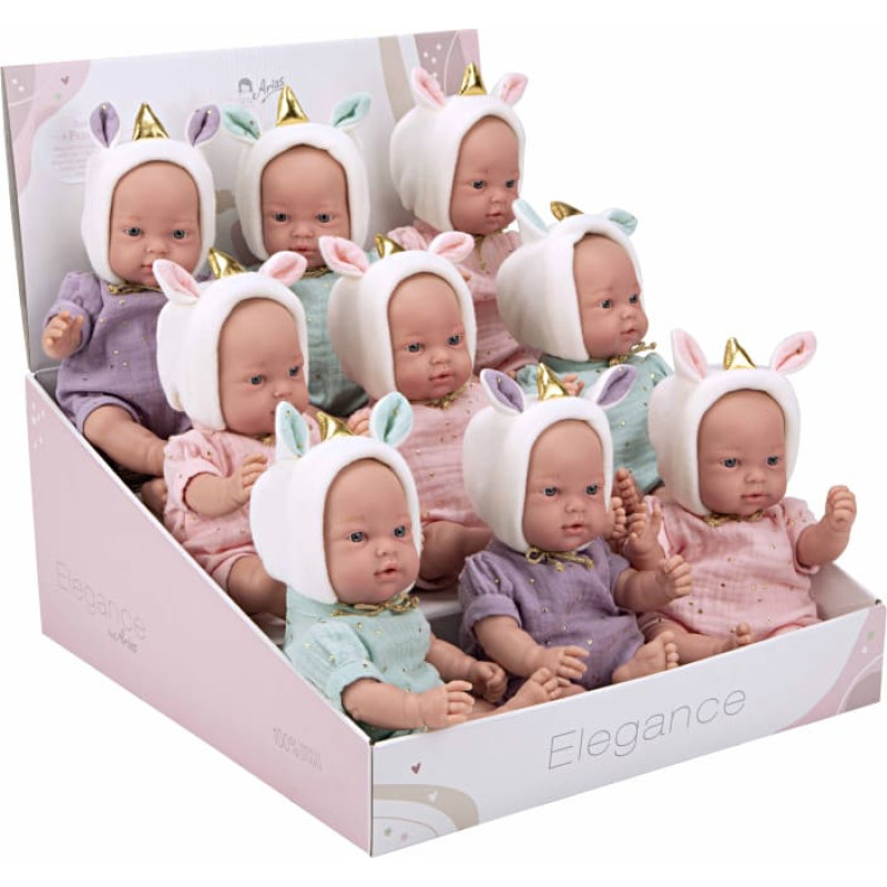 Arias baby dolls with unicorn hats, 28 cm