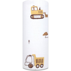 Ega Kids Diaper - 30565 -TETRA DRUK - EGA - TRACTOR AND EXCAVATOR - BEIGE - size 70x80 cm