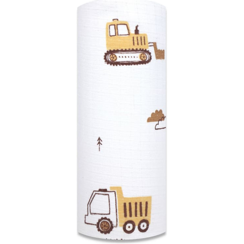 Ega Kids Diaper - 30565 -TETRA DRUK - EGA - TRACTOR AND EXCAVATOR - BEIGE - size 70x80 cm